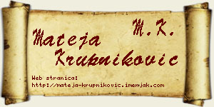 Mateja Krupniković vizit kartica